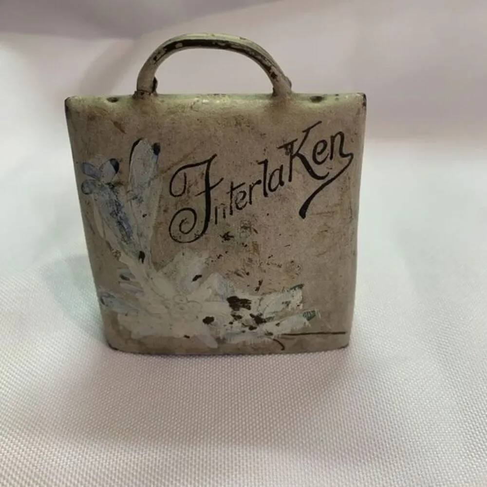 Vintage‎ Interlaken Swiss Cow Or Goat Bell Metal 3